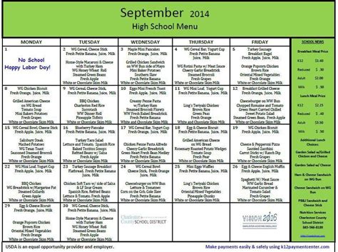 Grades 7-12 <strong>Lunch</strong> - $3. . Sumner high school lunch menu